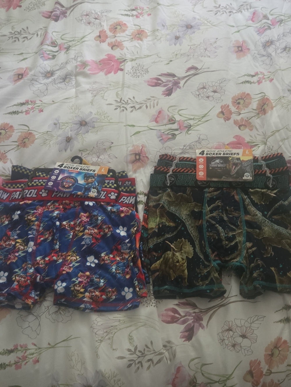Paw Patrol & Jurassic World  Boxer Briefs - 2 Sets of 4 (Sixe 10/12)